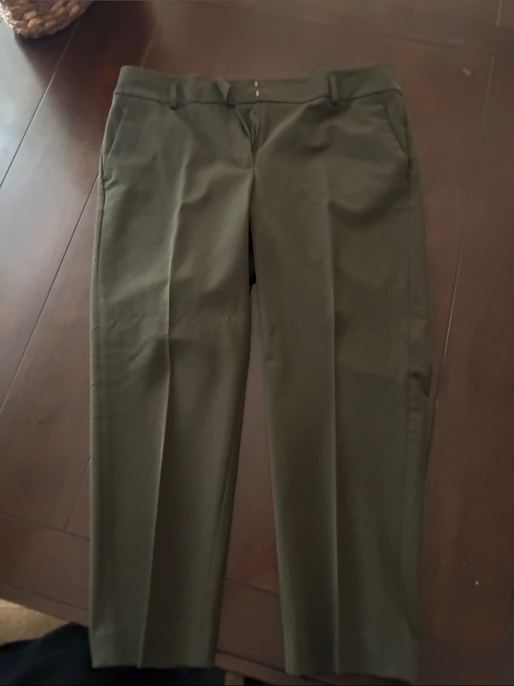 LOFT Olive Green Cropped Dress Pants